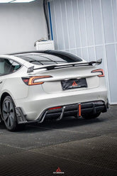Tesla Model 3 Highland / Performance 2024-ON with Aftermarket Parts - AE Style Rear Wing Carbon Fiber from ArmorExtend